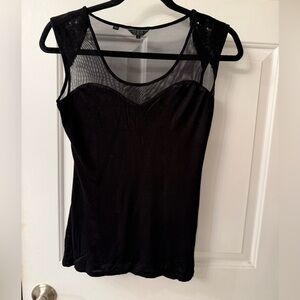 Guess Black Sleeveless Mesh Women's Blouse